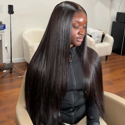  Silk Straight Pre-Cut 9x6 T Part Lace Wear Go Wig Deep Part Lace Wig With Frontal Effect