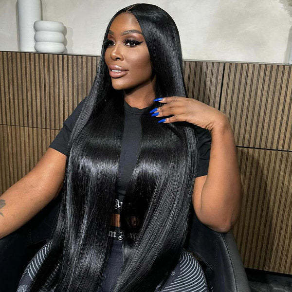  Silk Straight Pre-Cut 9x6 T Part Lace Wear Go Wig Deep Part Lace Wig With Frontal Effect