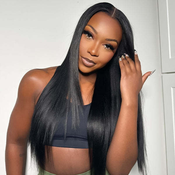  Silk Straight Pre-Cut 9x6 T Part Lace Wear Go Wig Deep Part Lace Wig With Frontal Effect
