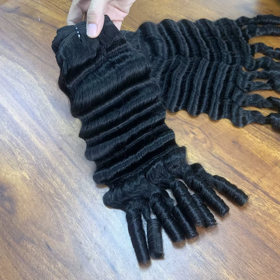  Burmese Curly Funmi Loose Deep 3 Bundles for Women Natural Black Human Hair