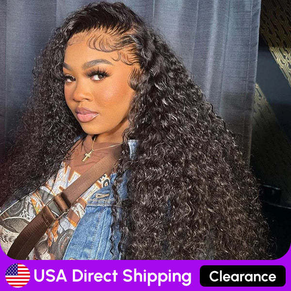 USA Warehouse Clearance | Water Wave Lace Frontal Wig 13x4 HD Lace Wigs Pre Plucked Low Stock