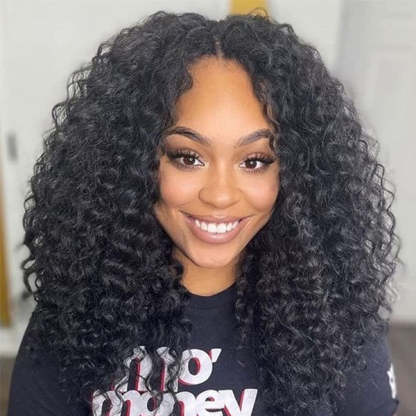 Deep Wave V Part Wig No Leave Out Thin Part Glueless Wigs Human Hair Wig