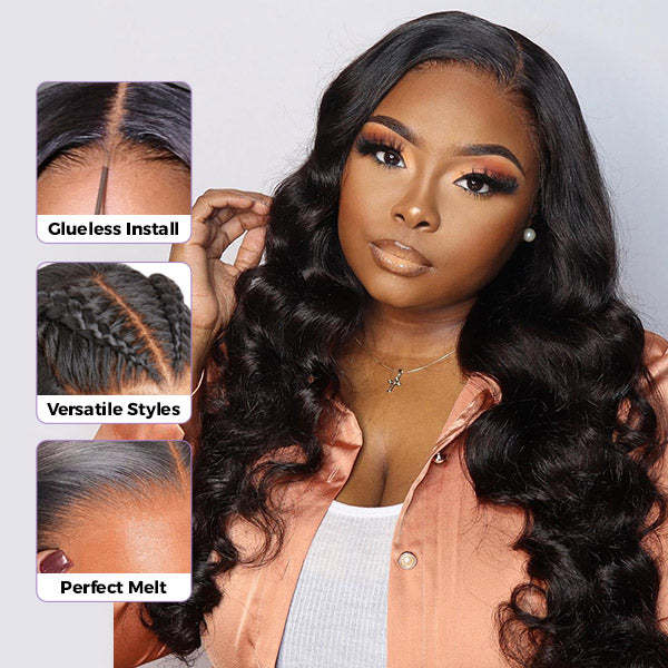  M-Cap Wand Curl Pre Cut 9x6 HD Lace Wear Go Glueless Wigs 100% Human Hair Pre Bleached Tiny Knots