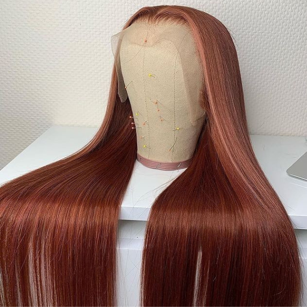 Autumn Vibe Reddish Brown Colored Lace Front Wigs Straight and Body Wave Human Hair Wigs