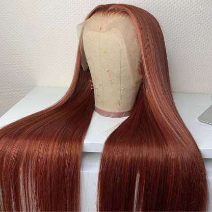Autumn Vibe Reddish Brown Colored Lace Front Wigs Straight and Body Wave Human Hair Wigs