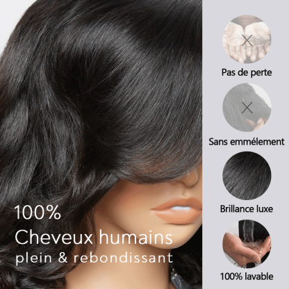 9x6 Glueless Layered Retro Style Bob Wig Glueless Natural Wave