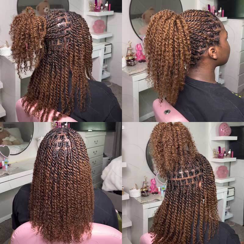 WIGARI Mixed Color #4/30 Afro Kinky Bulk Highlights #27/30 Human Hair