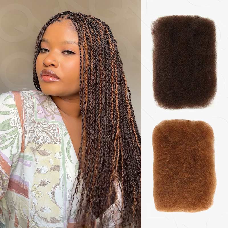 WIGARI 5 Packs Highlights Color Afro kinky Bulk For Braiding Dreadlock Hair