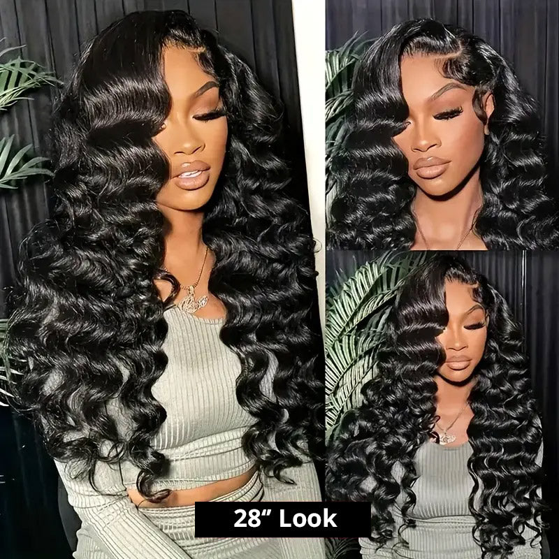 [30'' = $165.99 - No Code Needed] 13x6 Lace Front Wig with Bleached Knots Loose Deep Wave Human Hair Wigs Beginner Friendly