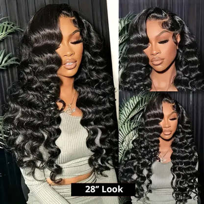 [30'' = $165.99 - No Code Needed] 13x6 Lace Front Wig with Bleached Knots Loose Deep Wave Human Hair Wigs Beginner Friendly