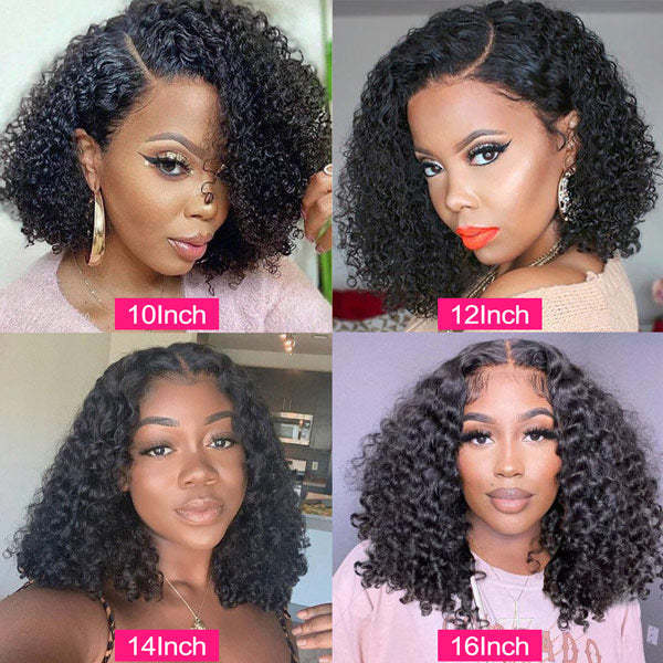  Wear Go Glueless Wigs Kinky Curly Pre Cut 7x5 HD Lace Closure Short Bob 100% Glueless Wig