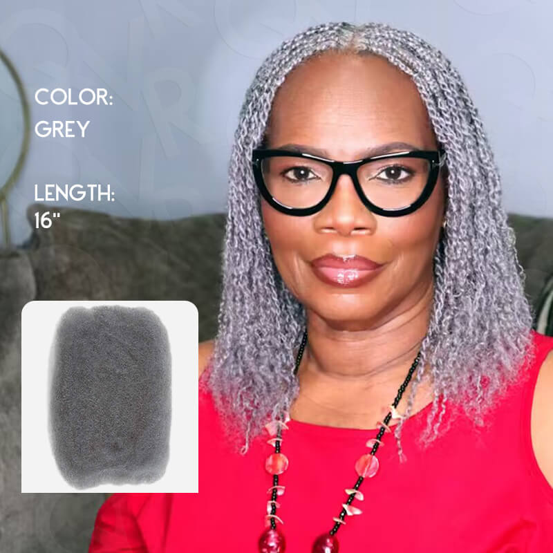 WIGARI Brazilian Grey Color Remy Hair Afro kinky Bulk Human Hair For Braiding Dreadlock Hair