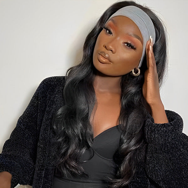  Easy Glam Body Wave Headband Wig Quick Install Human Hair Wig For Daily Wear