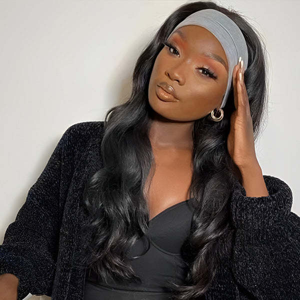  Easy Glam Body Wave Headband Wig Quick Install Human Hair Wig For Daily Wear