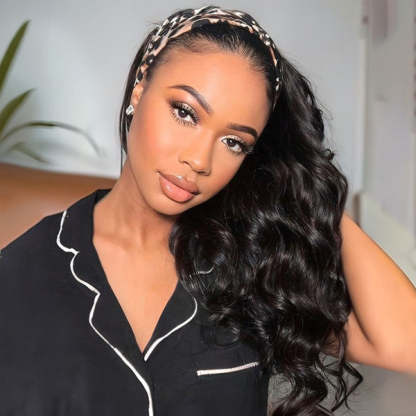  Easy Glam Body Wave Headband Wig Quick Install Human Hair Wig For Daily Wear