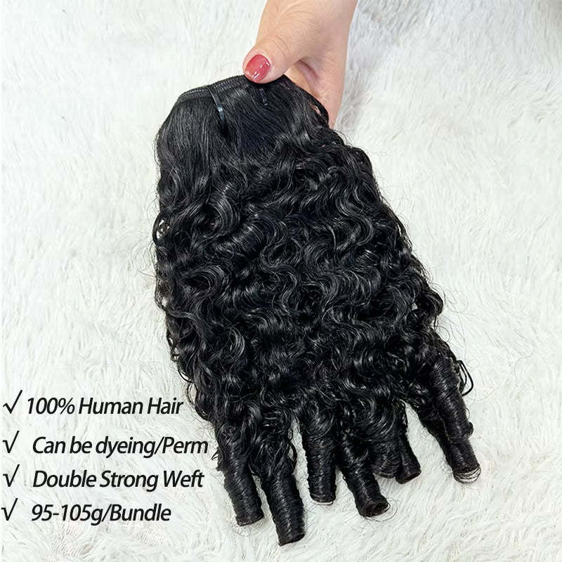  Hair Natural Black Burmese Curly 4 Bundles with 4x4 Lace Closure For Woman