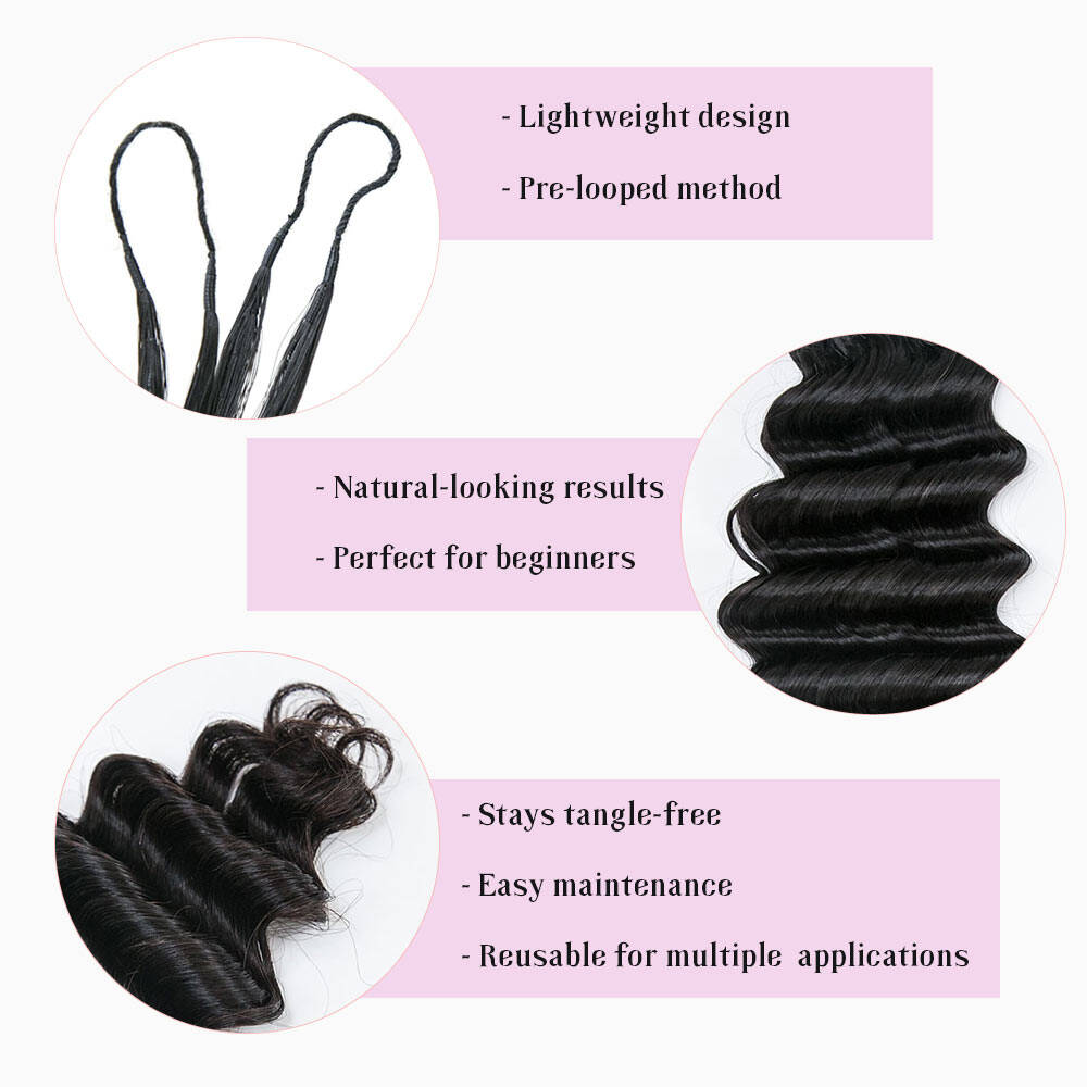 WIGARI Lightweight Deep Wave Crochet Human Hair Extension