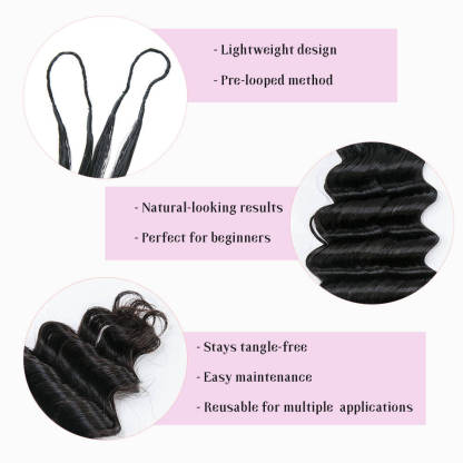 WIGARI Lightweight Deep Wave Crochet Human Hair Extension
