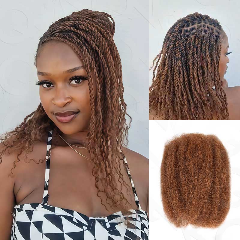 WIGARI Natural Black Afro kinky Bulk Hair Extensions For Braiding Dreadlock Human Hair