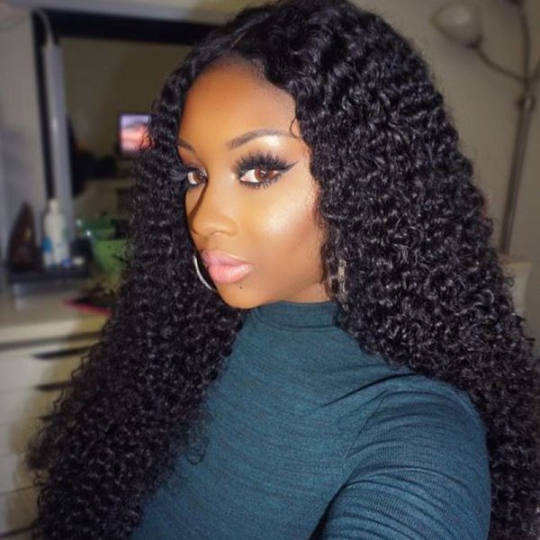 5x5 Lace Closure Wigs Kinky Curly 12A Grade Human Hair Preplucked Wigs with Baby Hair