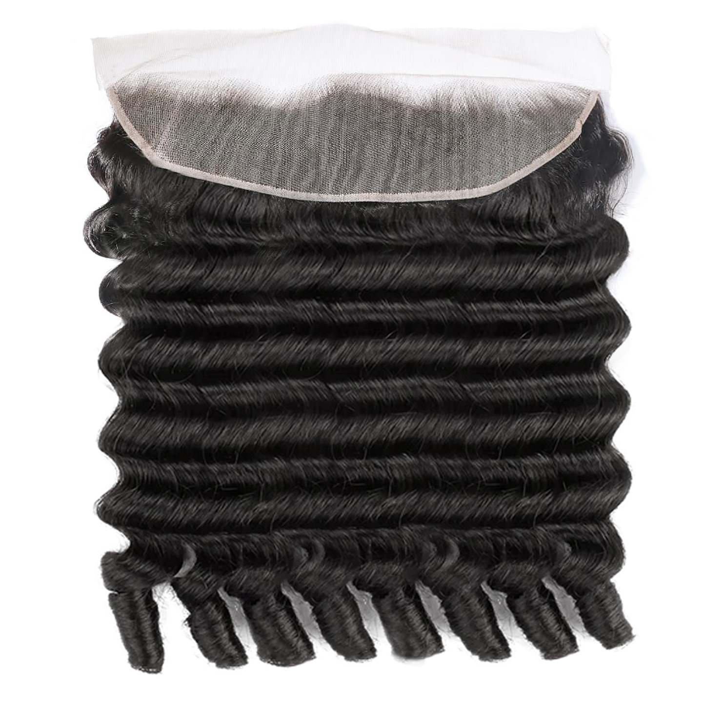  Burmese Curly Natural Black Funmi Loose Deep 4 Bundles With 13x4 Lace Frontal Human Hair