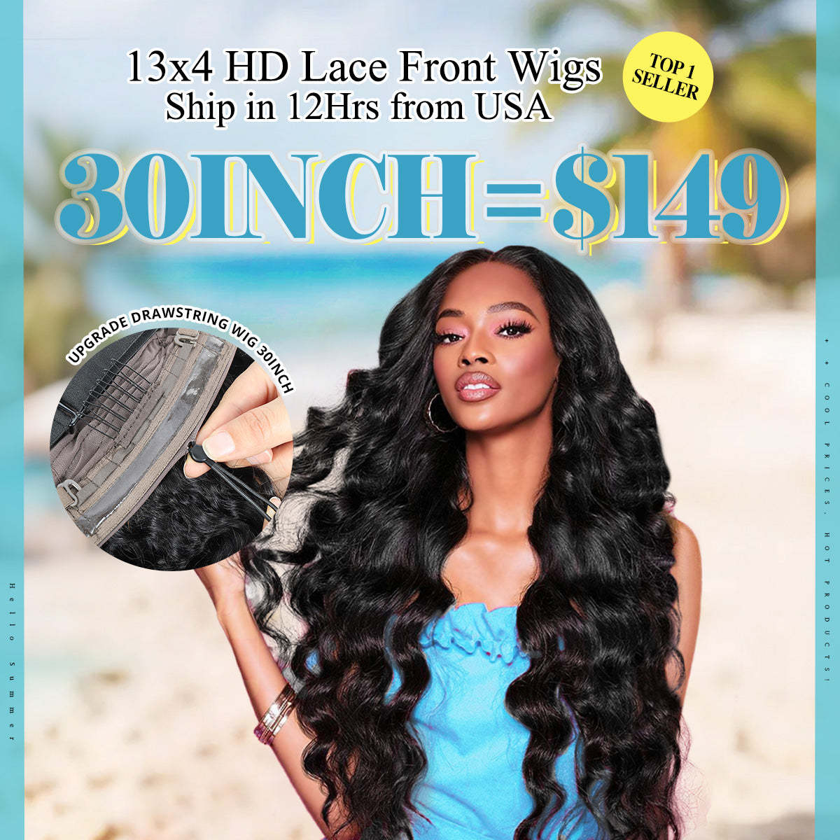 Lolly 30 inch 13x4 HD Full Lace Front Wigs Upgrade Frontal Drawstring Wig Pre Plucked Pre Bleached Knots Glueless Human Hair Wigs Flash Sale