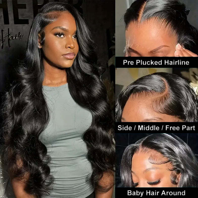 13x6 Body Wave HD Lace Front Virgin Human Hair Wig 180% Density