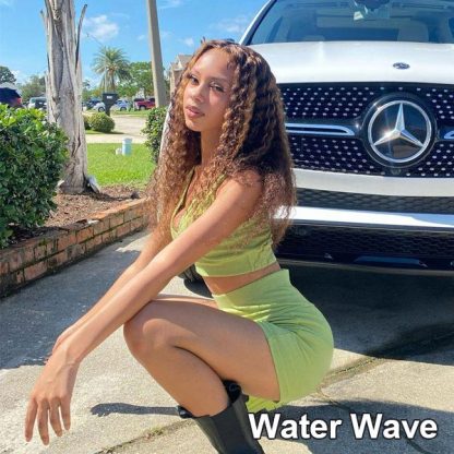 Balayage Highlights 13x4 4x4 Lace Front Wigs Ombre Highlight Curly Honey Blonde Colored Human Hair Wigs