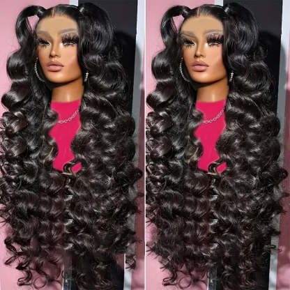 [30'' = $165.99 - No Code Needed] 13x6 Lace Front Wig with Bleached Knots Loose Deep Wave Human Hair Wigs Beginner Friendly