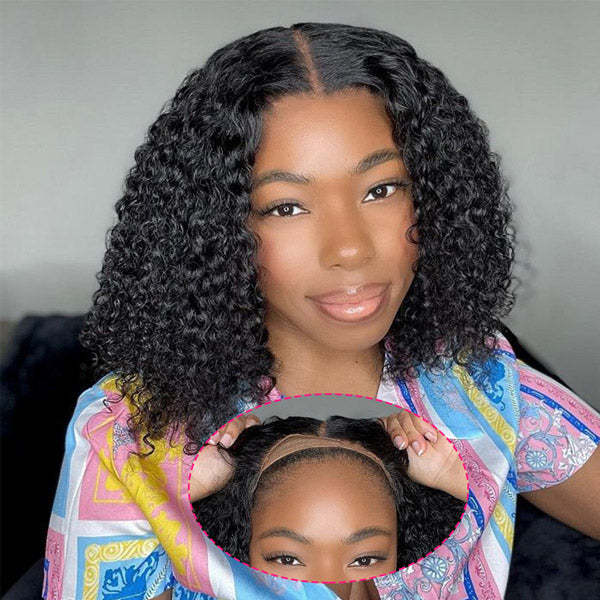  Wear Go Glueless Wigs Kinky Curly Pre Cut 7x5 HD Lace Closure Short Bob 100% Glueless Wig