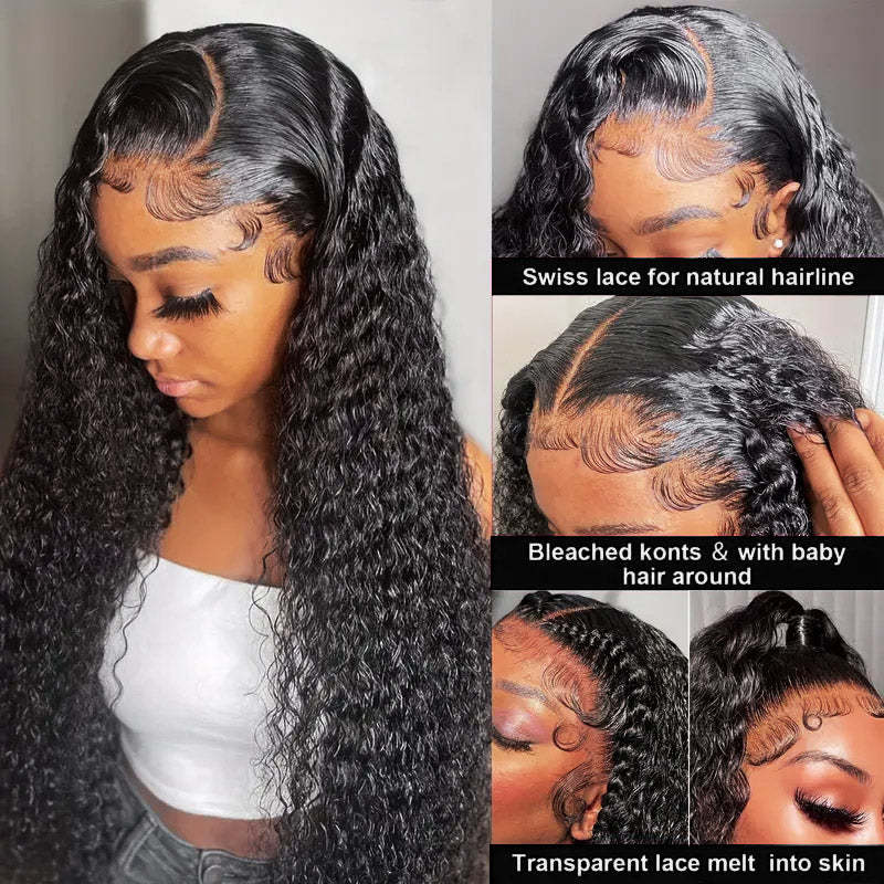 13x6 Lace Front Wigs Glueless Human Hair Wigs Deep Wave Wig For Black Women
