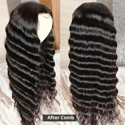 [30'' = $165.99 - No Code Needed] 13x6 Lace Front Wig with Bleached Knots Loose Deep Wave Human Hair Wigs Beginner Friendly