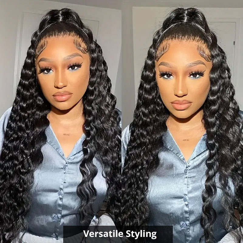 [30'' = $165.99 - No Code Needed] 13x6 Lace Front Wig with Bleached Knots Loose Deep Wave Human Hair Wigs Beginner Friendly