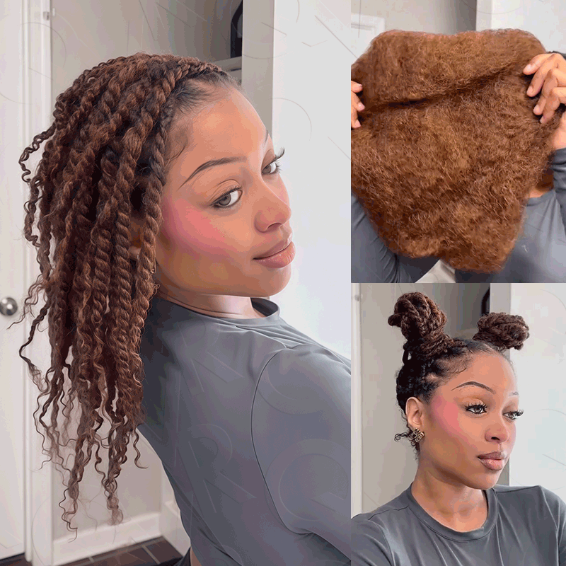 WIGARI Mixed Color #4/30 Afro Kinky Bulk Highlights #27/30 Human Hair