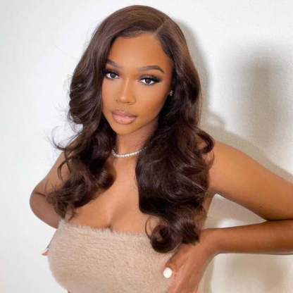 #2 Wigs Chocolate Color 13x4 4x4 Human Virgin Hair Lace Front Wigs Body Wave Hair Straight Hair Water Wave Hair