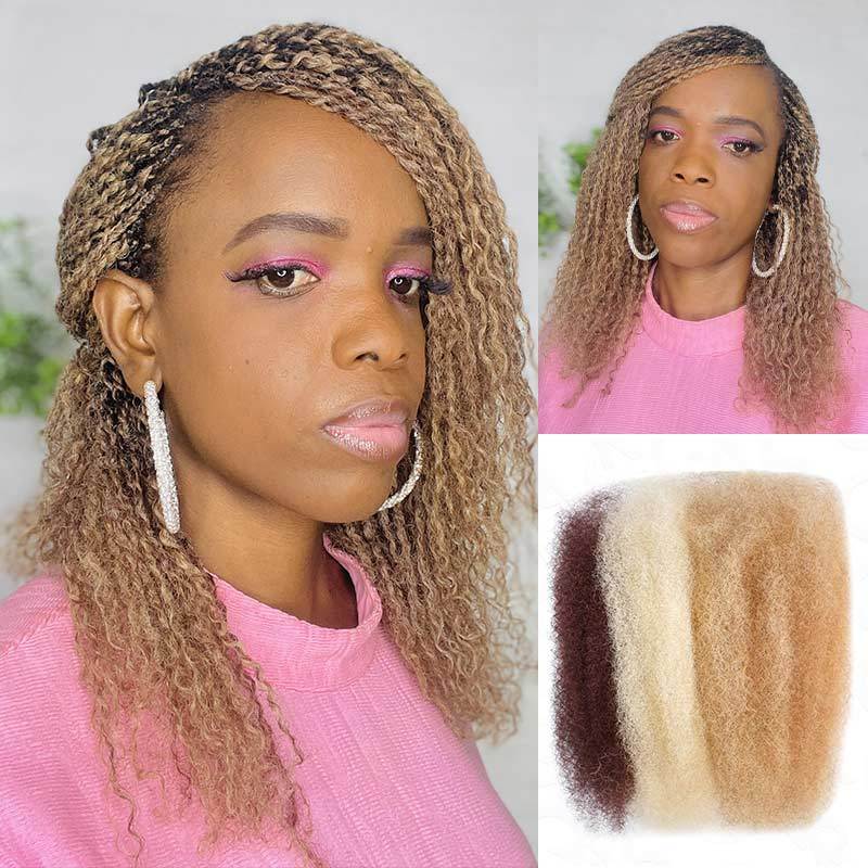 WIGARI 3 In 1 Afro Kinky Bulk Three Colors #32/16/613 Human Hair For Braiding Dreadlock Hair