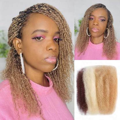 WIGARI 3 In 1 Afro Kinky Bulk Three Colors #32/16/613 Human Hair For Braiding Dreadlock Hair