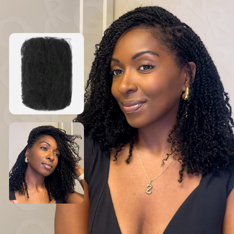 WIGARI Natural Black Afro kinky Bulk Hair Extensions For Braiding Drea