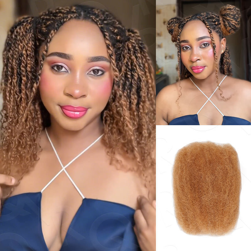 WIGARI Mixed Color #4/30 Afro Kinky Bulk Highlights #27/30 Human Hair