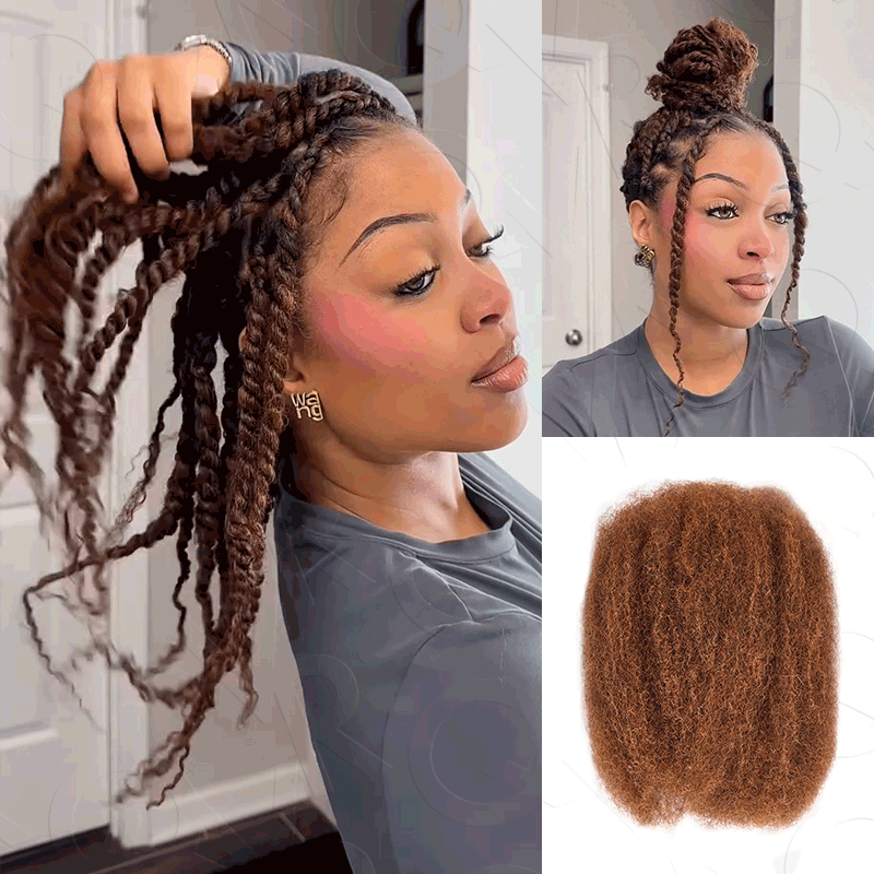 WIGARI Dark Brown Afro kinky Bulk Hair Extensions For Braiding Dreadlock Human Hair