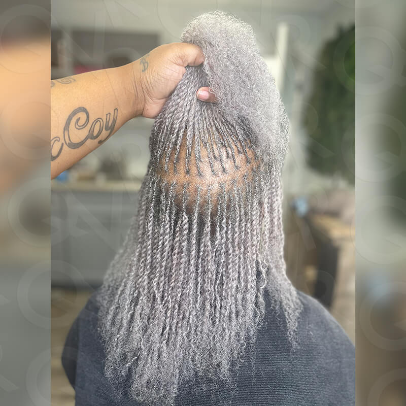 WIGARI Brazilian Grey Color Remy Hair Afro kinky Bulk Human Hair For Braiding Dreadlock Hair