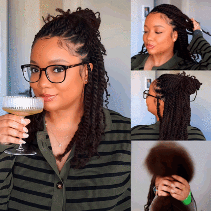 WIGARI Dark Brown Afro kinky Bulk Hair Extensions For Braiding Dreadlock Human Hair