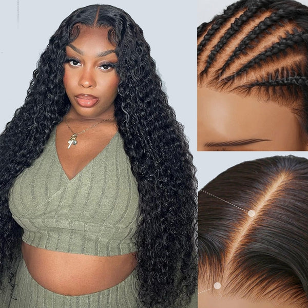 Lolly 30 inch 13x4 HD Full Lace Front Wigs Upgrade Frontal Drawstring Wig Pre Plucked Pre Bleached Knots Glueless Human Hair Wigs Flash Sale