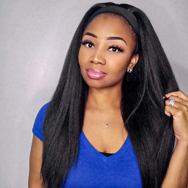  Glueless Yaki Straight Headband Wig Beginner Friendly Wig For Easy Everyday Styling