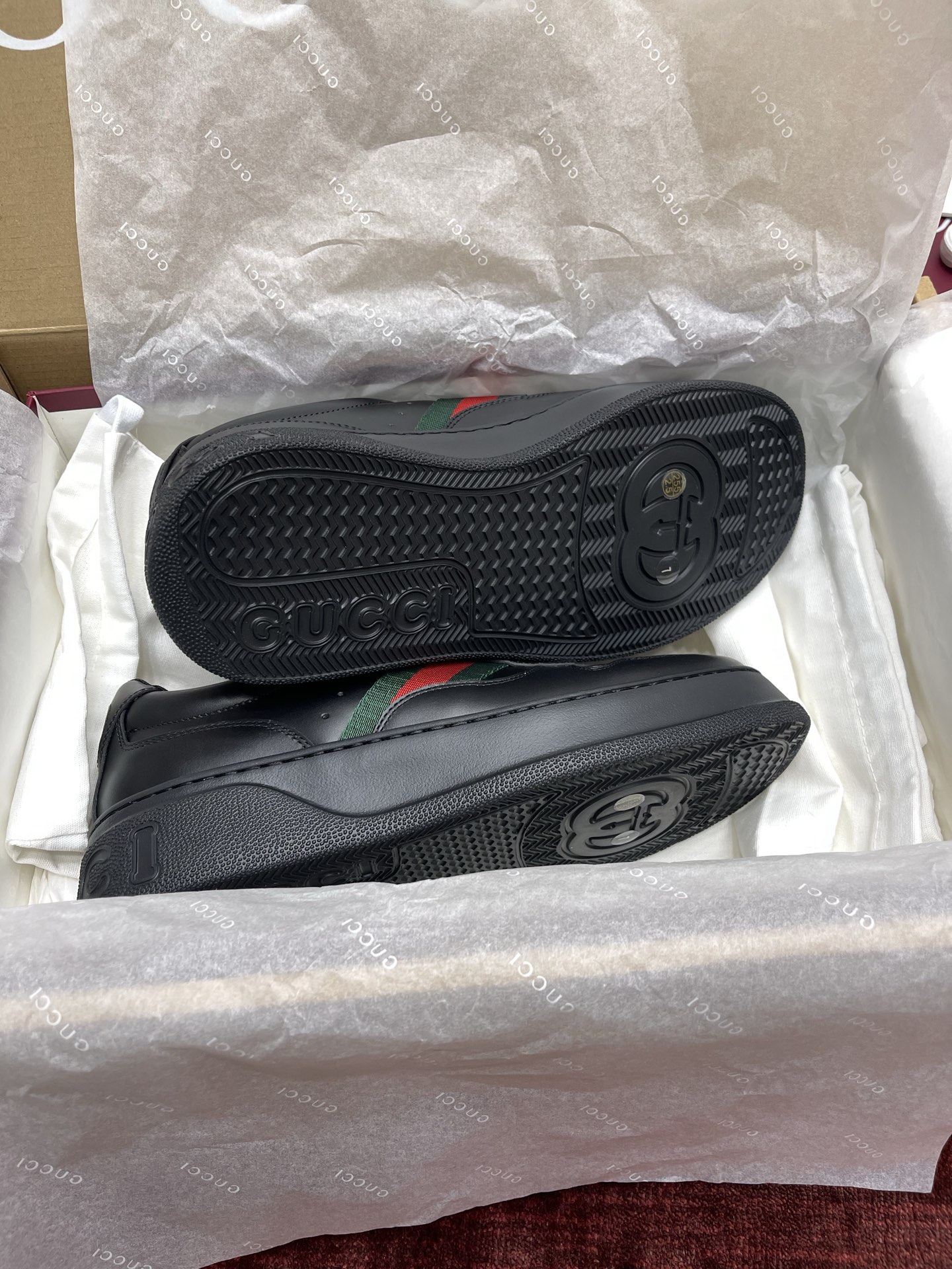 Gucci 饼干鞋系列 “全黑皮”男款