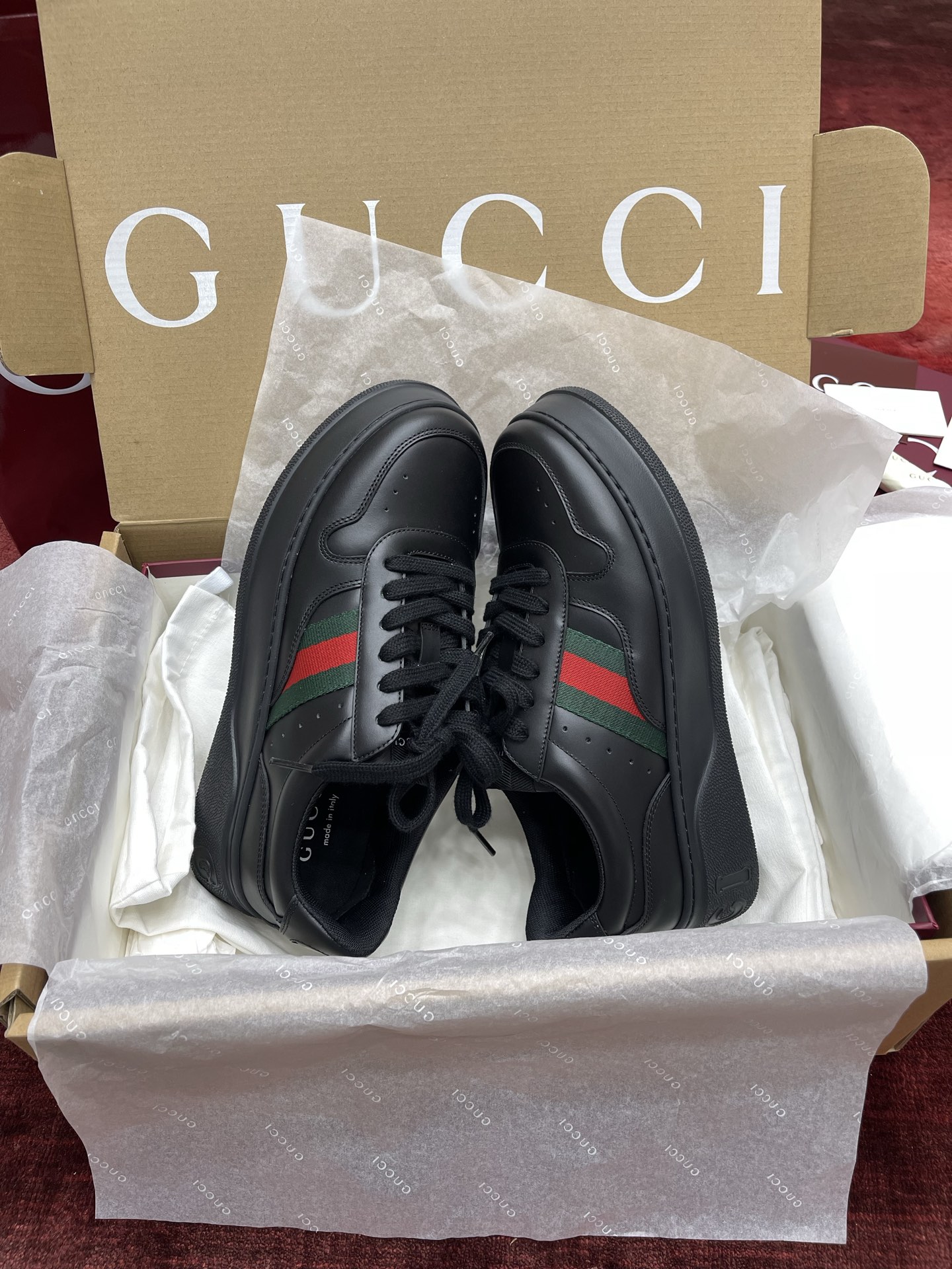 Gucci 饼干鞋系列 “全黑皮”男款