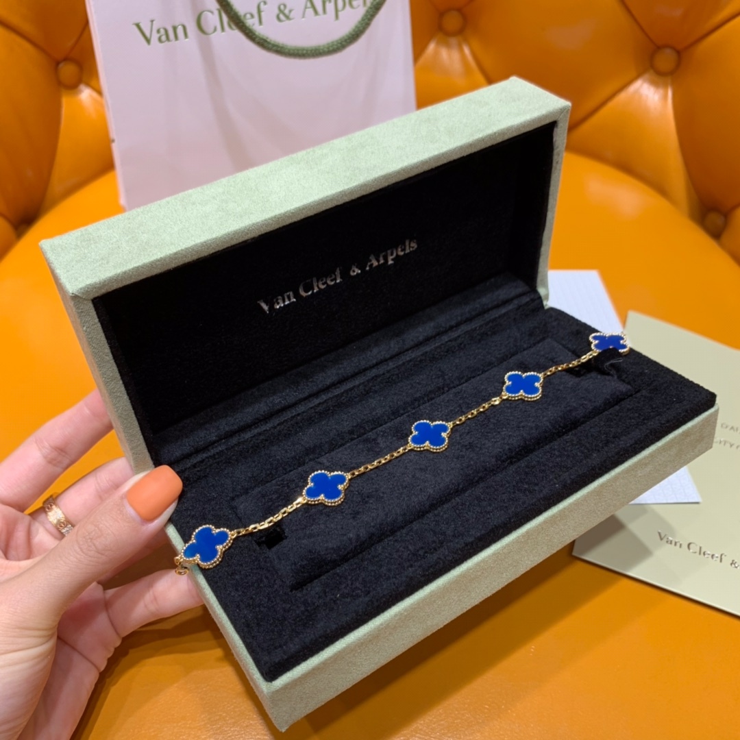 VCA五花手链（纯银电镀18k金版）