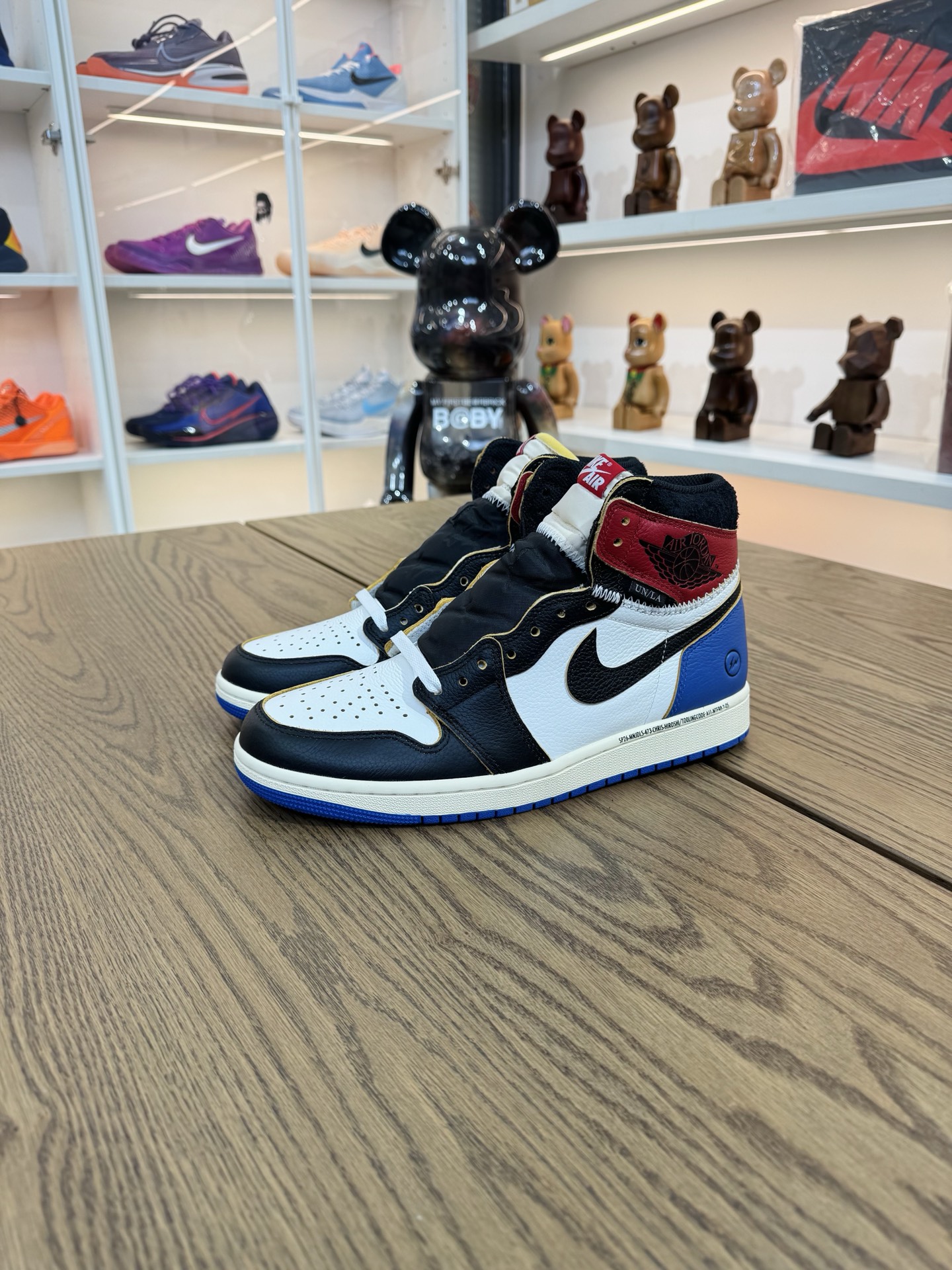 Jordan × Union x Fragment Design AJ1 High OG 三方聯名 黑白藍 尺碼 40-48.5「US7-14」 IO7847-002