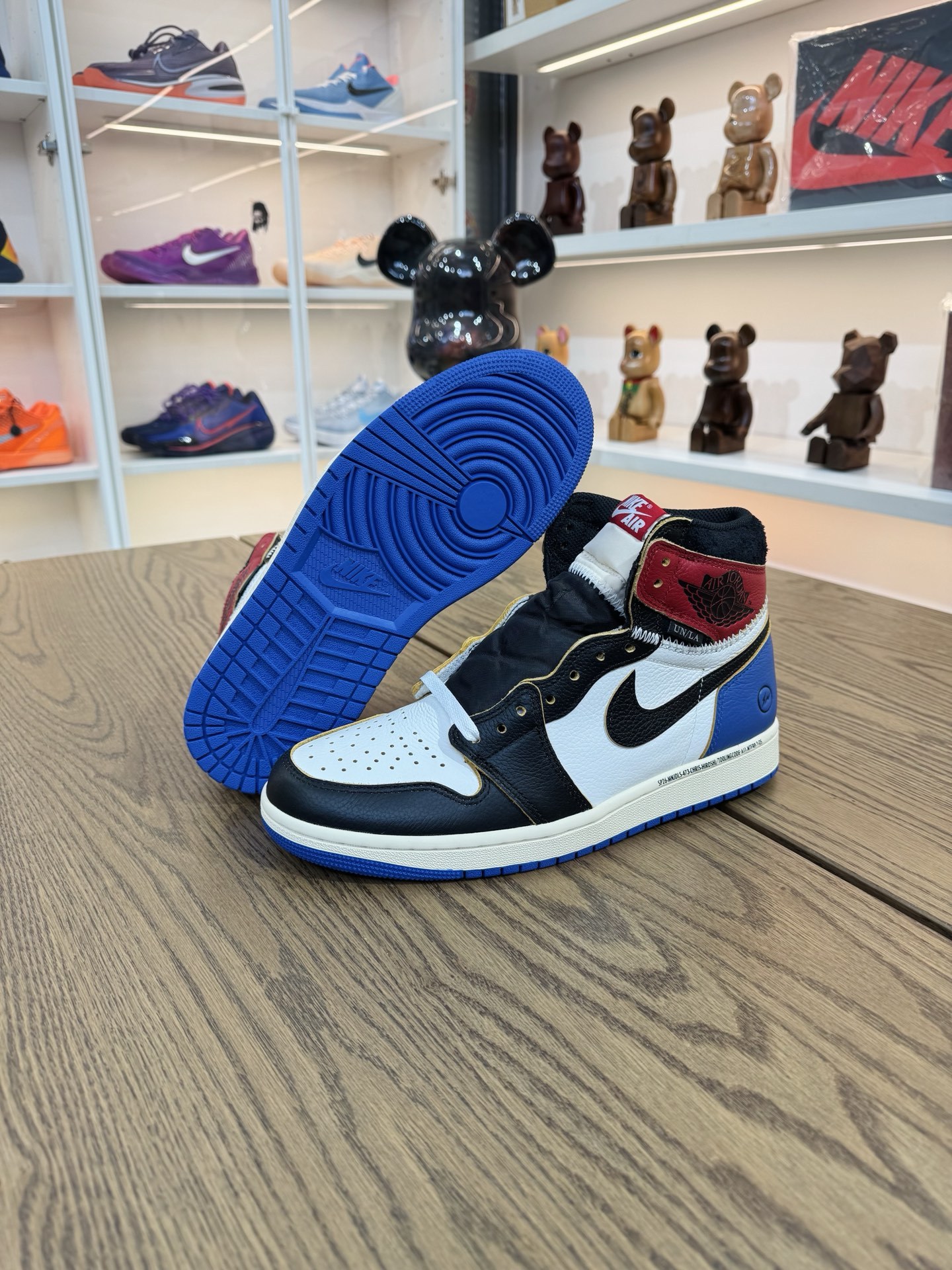 Jordan × Union x Fragment Design AJ1 High OG 三方聯名 黑白藍 尺碼 40-48.5「US7-14」 IO7847-002