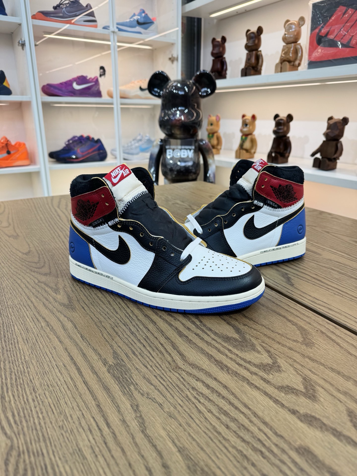 Jordan × Union x Fragment Design AJ1 High OG 三方聯名 黑白藍 尺碼 40-48.5「US7-14」 IO7847-002